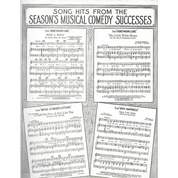 1926 The Little White House Sheet Music Eddie Dowling Honeymoon Lane Musical - Picture 2 of 4